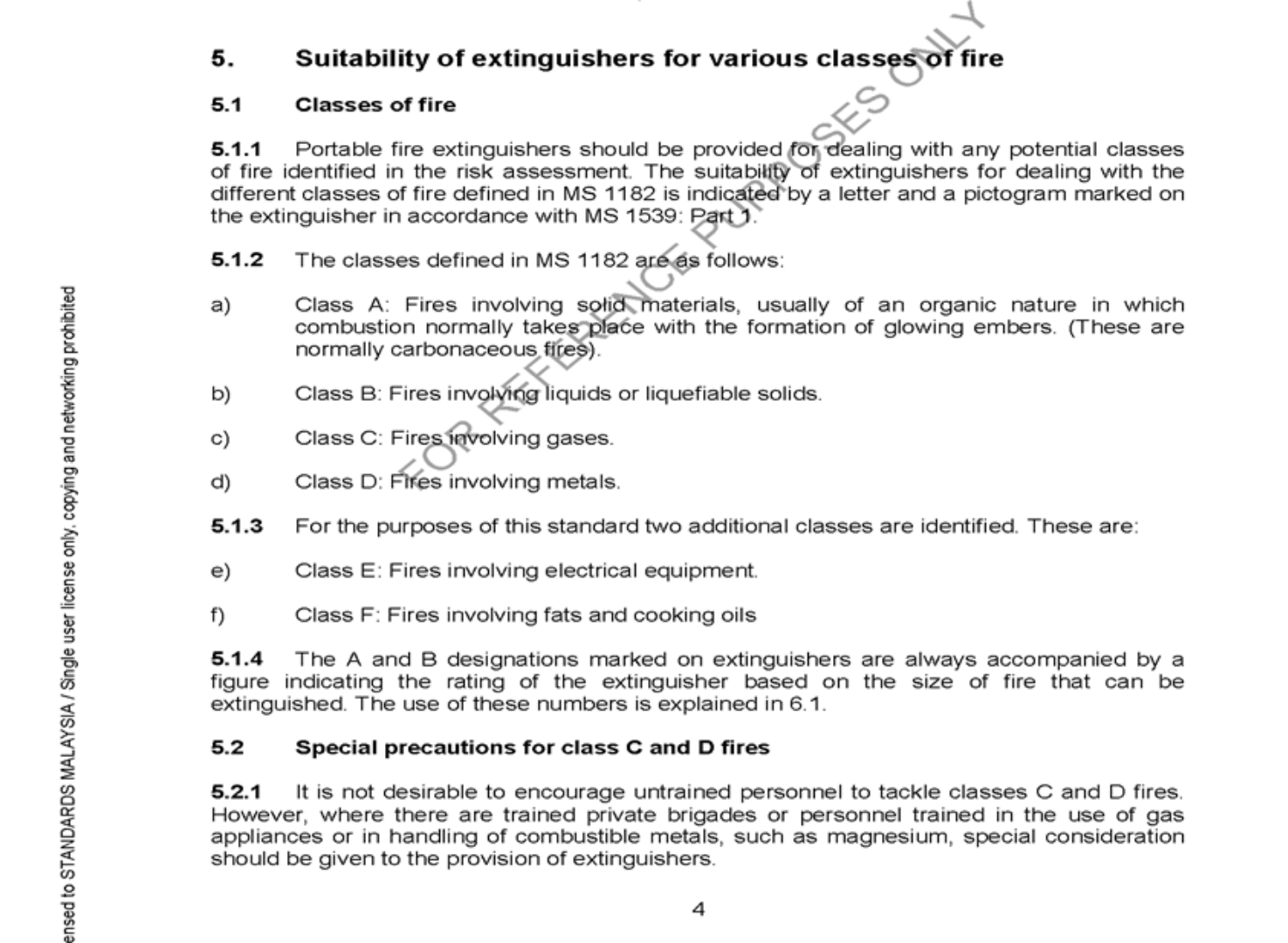 info about classes fire